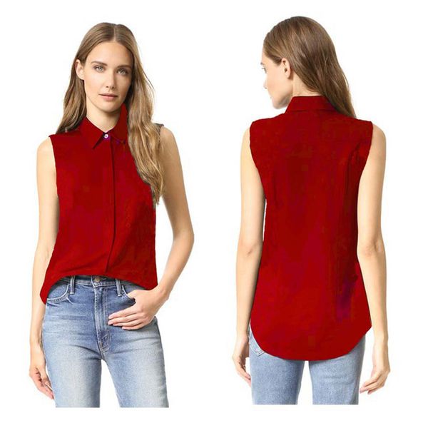 dioufond new summer women chiffion blouse ladies solid turn-down collar women sleeveless shirt casual plus size clothing, White
dioufond new summer women chiffion blouse ladies solid turn-down collar women sleeveless shirt casual plus size clothing, White