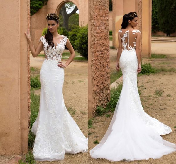 2018 Sheer Neck Lace Mermaid Wedding Dresses Cap Sleeves Illusion Back Floor Length Wedding Dress Bridal Gowns Custom Made Vestidos De Noiva, White
2018 Sheer Neck Lace Mermaid Wedding Dresses Cap Sleeves Illusion Back Floor Length Wedding Dress Bridal Gowns Custom Made Vestidos De Noiva, White