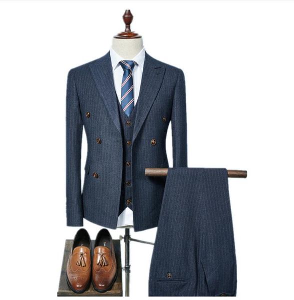 Jacket+Vest+Pants) 2018 double breasted Men Suits Fashion wool blazer Men's Slim Fit business wedding Suit men Wedding suit mens suits, White;black
Jacket+Vest+Pants) 2018 double breasted Men Suits Fashion wool blazer Men's Slim Fit business wedding Suit men Wedding suit mens suits, White;black