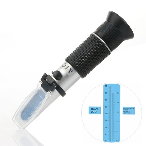 alcohol refractometer sugar grape wine concentration 0~25% alcohol 0~40% brix refractive tester meter atc handheld tool with box
alcohol refractometer sugar grape wine concentration 0~25% alcohol 0~40% brix refractive tester meter atc handheld tool with box