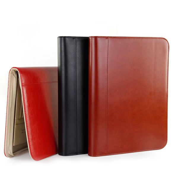 Multifunction High-quality Pu Leather Zipped Folder A4 Folders For Documents For Office Organizer Manager Bag Padfolio 1201d