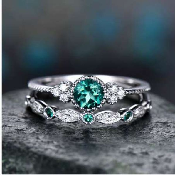 2pcs/set green blue stone crystal rings for women sliver color wedding engagement rings jewelry dropship bagues pour, Silver
2pcs/set green blue stone crystal rings for women sliver color wedding engagement rings jewelry dropship bagues pour, Silver