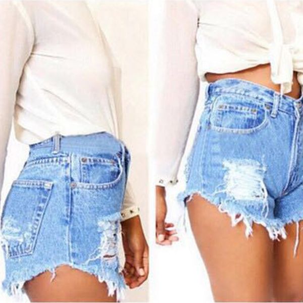 high waist denim shorts female plus size summer loose ripped hole women's short jeans casual denim shorts femininos sale, White;black
high waist denim shorts female plus size summer loose ripped hole women's short jeans casual denim shorts femininos sale, White;black
