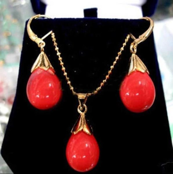 red south sea shell pearl pendant necklace+earrings party jewelry set women gift, Black
red south sea shell pearl pendant necklace+earrings party jewelry set women gift, Black