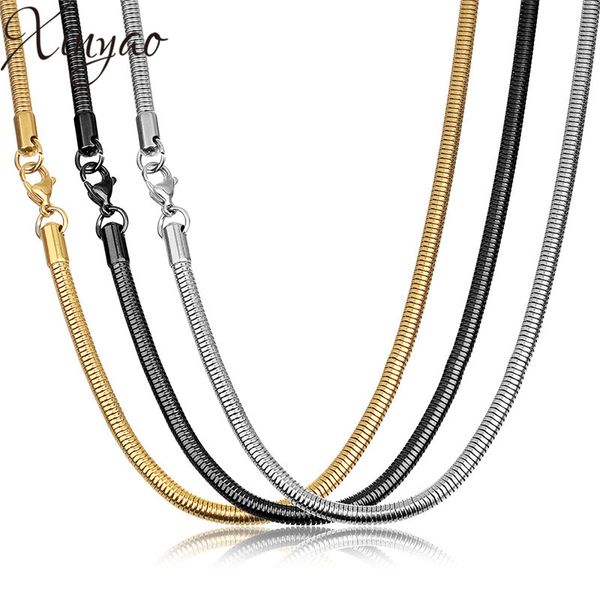 xinyao stainless steel snake chains for diy jewelry making gold black color metal necklace chain with lobster clasps 60cm length, Silver
xinyao stainless steel snake chains for diy jewelry making gold black color metal necklace chain with lobster clasps 60cm length, Silver