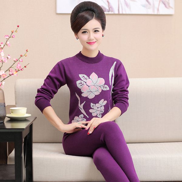 l-4xl plus size turtleneck printed mother thermal underwear for old women winter long johns velvet thick cotton female warm suit, Black;pink
l-4xl plus size turtleneck printed mother thermal underwear for old women winter long johns velvet thick cotton female warm suit, Black;pink