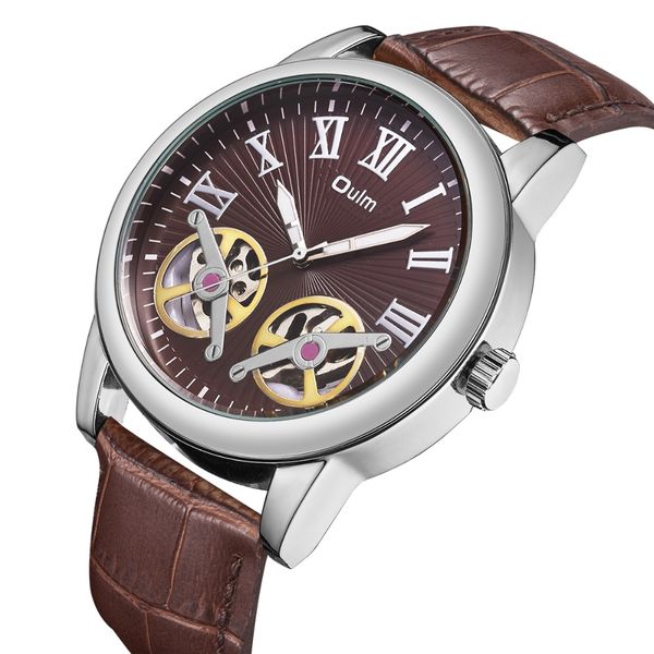 2018 oulm new black men's skeleton wristwatch genuine leather antique casual automatic skeleton mechanical watches male, Slivery;brown
2018 oulm new black men's skeleton wristwatch genuine leather antique casual automatic skeleton mechanical watches male, Slivery;brown