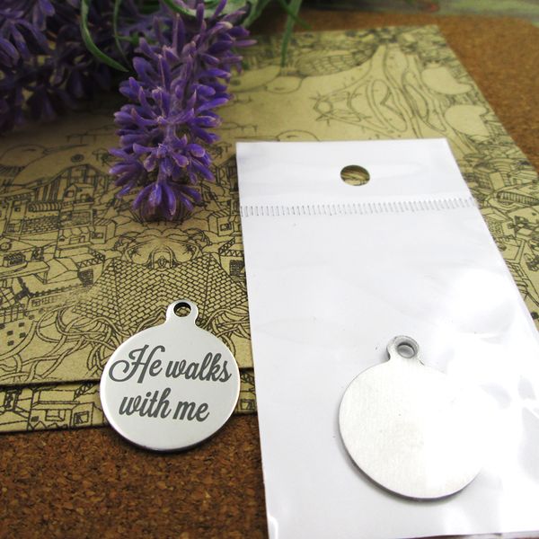 40pcs--"he walks with me"stainless steel charms more style for choosing diy charms pendants for necklace, Bronze;silver
40pcs--"he walks with me"stainless steel charms more style for choosing diy charms pendants for necklace, Bronze;silver