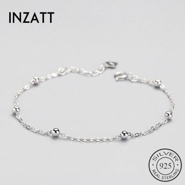 inzatt real 925 sterling silver spacer bead chain bracelet minimalist fine jewelry for women birthday party accessories gift, Golden;silver
inzatt real 925 sterling silver spacer bead chain bracelet minimalist fine jewelry for women birthday party accessories gift, Golden;silver