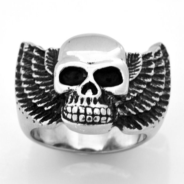 fanssteel stainless steel punk vintage mens or womens jewelry wings ghost skull medallion skeleton gothic biker ring fsr09w15, Silver
fanssteel stainless steel punk vintage mens or womens jewelry wings ghost skull medallion skeleton gothic biker ring fsr09w15, Silver