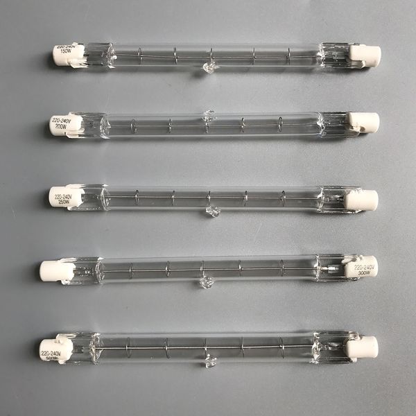 honeyfly 10pcs/lot 118mm halogen lamp j118 220v/110v 150w200w 250w 300w 500w r7s double ended filament flood lights quartz tube
honeyfly 10pcs/lot 118mm halogen lamp j118 220v/110v 150w200w 250w 300w 500w r7s double ended filament flood lights quartz tube