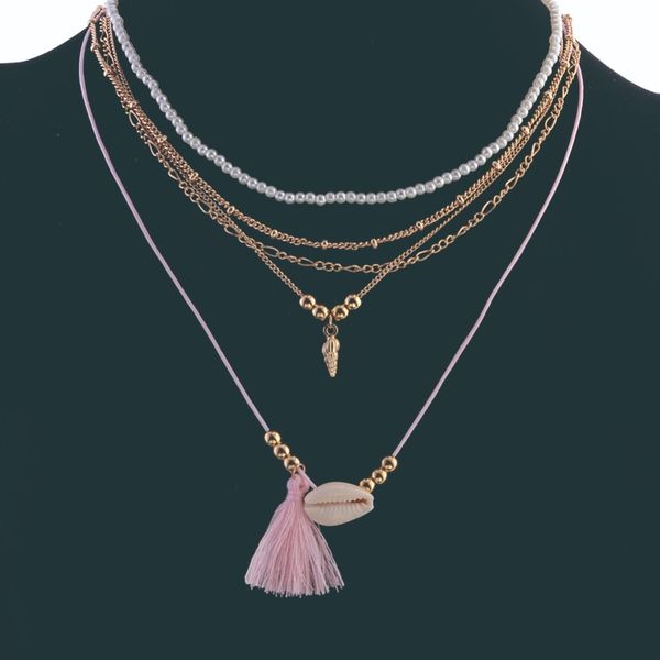 bohemia handmade multilayer necklace tassel beads simulated pearl link chain shell necklace for women jewelry accessories#289607, Silver
bohemia handmade multilayer necklace tassel beads simulated pearl link chain shell necklace for women jewelry accessories#289607, Silver