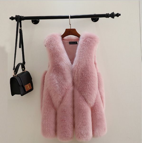 elegant faux fox fur vest pink jacket coat vest waistcoat outwear casual fashion sleeveless fur womens winter clothing, Black;white
elegant faux fox fur vest pink jacket coat vest waistcoat outwear casual fashion sleeveless fur womens winter clothing, Black;white