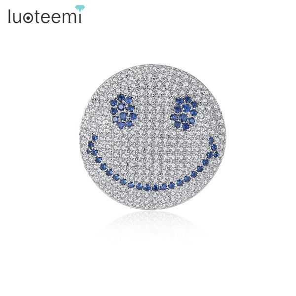 luoteemi cute brooch micro paved tiny clear shining cz red blue color face smile round shape pins for girls party christmas gift, Gray
luoteemi cute brooch micro paved tiny clear shining cz red blue color face smile round shape pins for girls party christmas gift, Gray