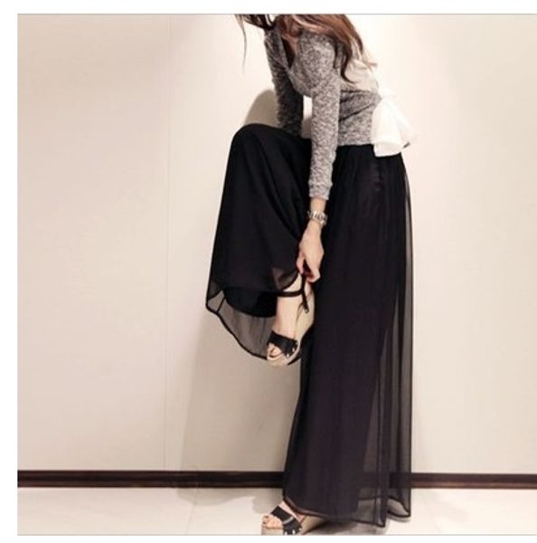 2016 fashion women's summer casual chiffon loose bohemia skirt pants capris wide leg long trousers ing, Black;white
2016 fashion women's summer casual chiffon loose bohemia skirt pants capris wide leg long trousers ing, Black;white