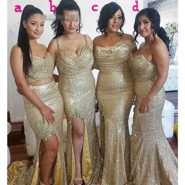2018 plus size sukienka wesele abiti da damigelle mermaid sequined gold dresses bridesmaid dresses, White;pink
2018 plus size sukienka wesele abiti da damigelle mermaid sequined gold dresses bridesmaid dresses, White;pink