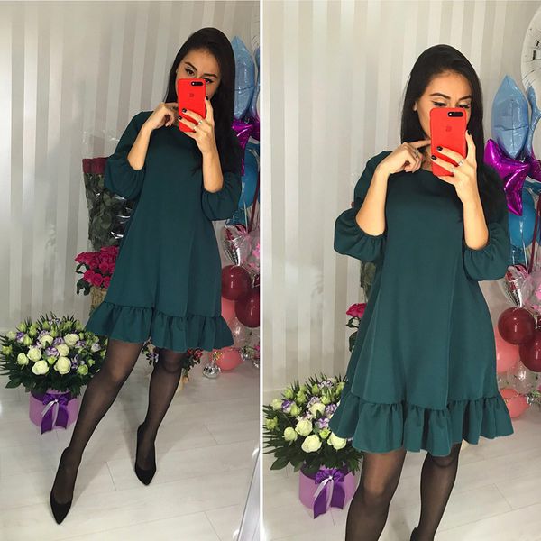 azzpl 2018 summer new fashion dress women casual o-neck three quarter lantern sleeve hem ruffles loose dresses party vestidos, White;black
azzpl 2018 summer new fashion dress women casual o-neck three quarter lantern sleeve hem ruffles loose dresses party vestidos, White;black