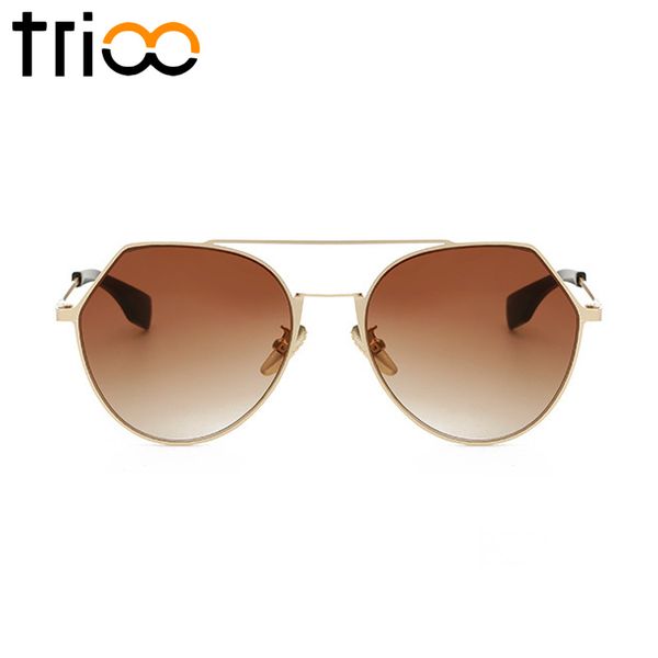 trioo brown gradient sunglasses women pilot round shades fashion design ladies summer oculos lunette metal gold sun glasses, White;black
trioo brown gradient sunglasses women pilot round shades fashion design ladies summer oculos lunette metal gold sun glasses, White;black