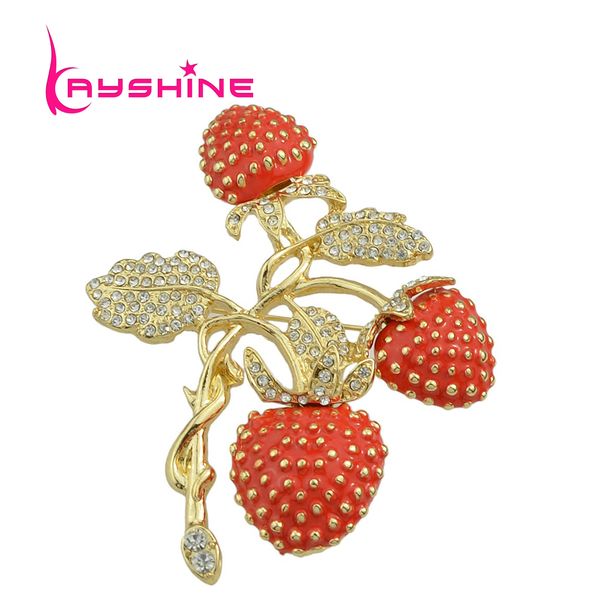 new jewelry gold-color with red enamel and rhinestone plant strawberry brooches for fashion lady women accessories, Gray
new jewelry gold-color with red enamel and rhinestone plant strawberry brooches for fashion lady women accessories, Gray