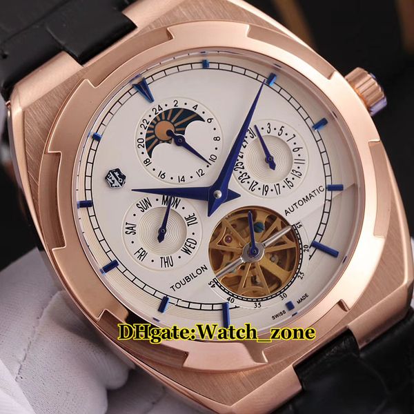 43mm overseas daydate white dial moon phase automatic tourbillon mens watch rose gold case leather strap new watches, Slivery;brown
43mm overseas daydate white dial moon phase automatic tourbillon mens watch rose gold case leather strap new watches, Slivery;brown