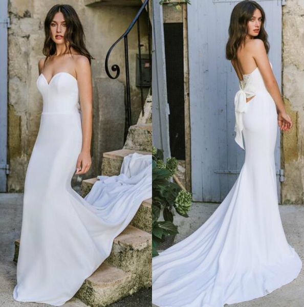 lihi hod 2019 mermaid wedding dresses sweetheart boho bridal gowns backless beach country trumpet satin wedding dress simple, White
lihi hod 2019 mermaid wedding dresses sweetheart boho bridal gowns backless beach country trumpet satin wedding dress simple, White
