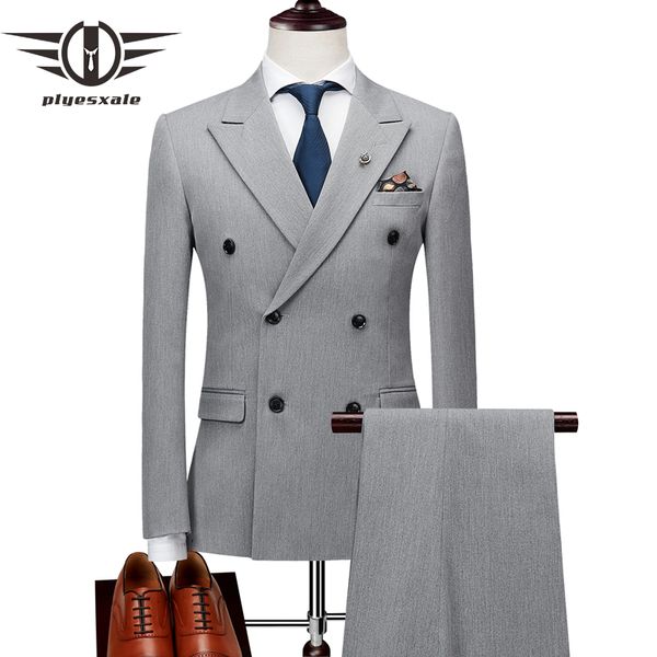 plyesxale mens double breasted suits terno masculino slim fit men's formal suits set brand black grey jacket pants vest q176, White;black
plyesxale mens double breasted suits terno masculino slim fit men's formal suits set brand black grey jacket pants vest q176, White;black