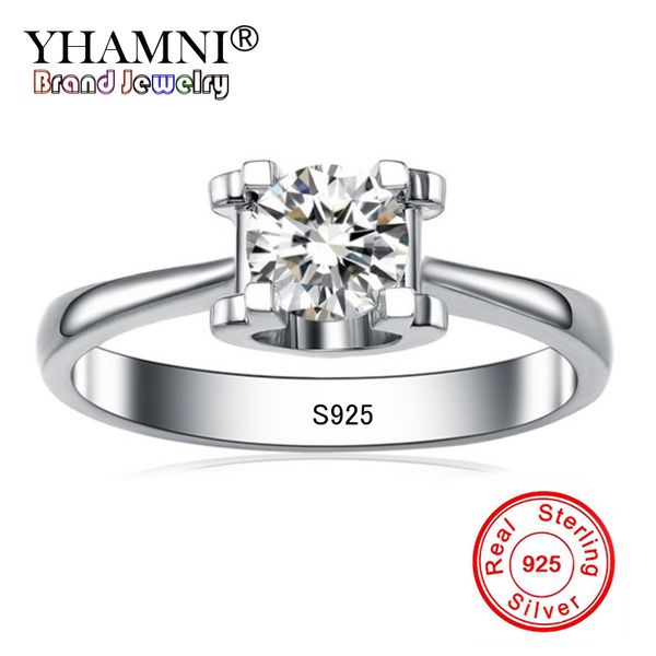 yhamni 100% original solitaire ring ring 925 sterling silver wedding jewelry for women natural 6mm diamond engagement rings ra049, Slivery;golden
yhamni 100% original solitaire ring ring 925 sterling silver wedding jewelry for women natural 6mm diamond engagement rings ra049, Slivery;golden