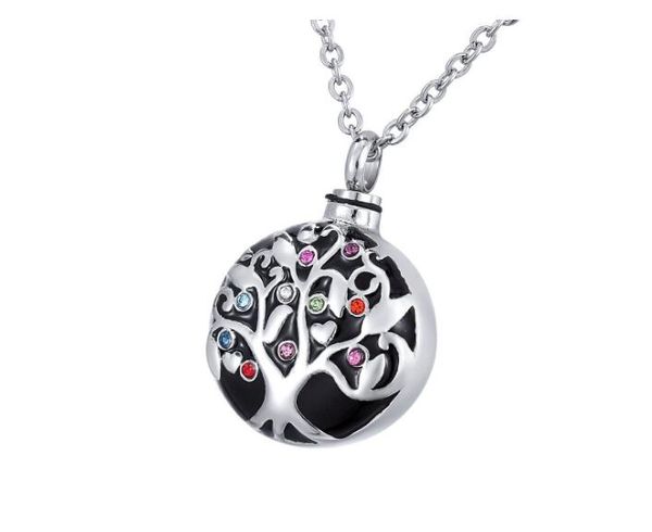 316 stainless steel diamond life tree engraving perfume bottle pendant necklace funeral cremation urn to commemorate pet jewelry, Silver
316 stainless steel diamond life tree engraving perfume bottle pendant necklace funeral cremation urn to commemorate pet jewelry, Silver