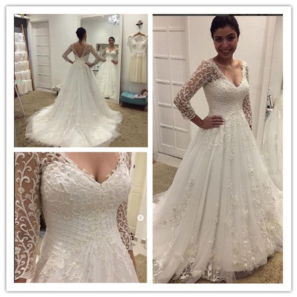 a line tulle lace long sleeve princess wedding dresses dubai sale plus size fat 2018 v neck wedding gowns vestidos de noiva, White
a line tulle lace long sleeve princess wedding dresses dubai sale plus size fat 2018 v neck wedding gowns vestidos de noiva, White