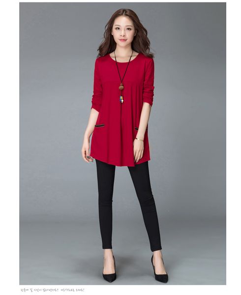 o-neck autumn korean t shirt women casual loose long sleeve pockets cotton oversized long t-shirts lady plus size tee shirt femme, White
o-neck autumn korean t shirt women casual loose long sleeve pockets cotton oversized long t-shirts lady plus size tee shirt femme, White