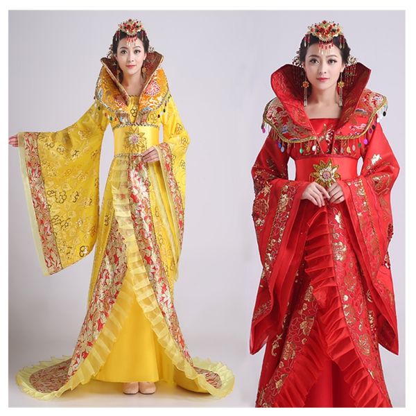women's stand collar the noble temperament trailing dress the queen of the tang dynasty clothing chinese ancient costume hanfu dress, Red
women's stand collar the noble temperament trailing dress the queen of the tang dynasty clothing chinese ancient costume hanfu dress, Red