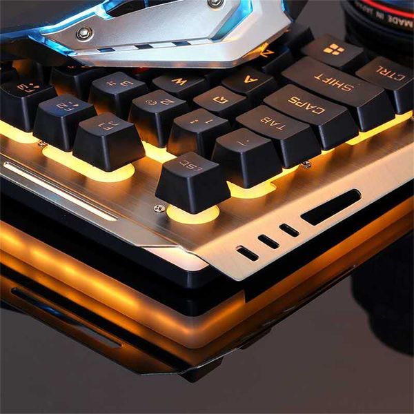 

Gaming Keyboard Mechanical Keyboard and Mouse V1 104 Key USB Wired RGB LED Backlit Mechanical Computer illuminated with