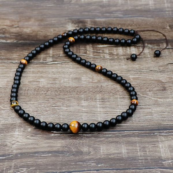 vintage trendy hand-knitted black matte beads with nature tiger eye stone hematite beads men necklace, Silver
vintage trendy hand-knitted black matte beads with nature tiger eye stone hematite beads men necklace, Silver