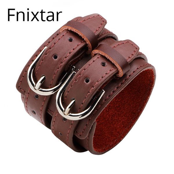 fnixtar men cuff bracelets & bangles for men handmade adjustable bangles black and brown black punk male jewelry gift wholesale, Golden;silver
fnixtar men cuff bracelets & bangles for men handmade adjustable bangles black and brown black punk male jewelry gift wholesale, Golden;silver