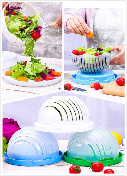 

creative 60 second salad maker bowl chopper cutter washer easy environmental multifunction vegetable cutter bowls upgraded kitchen tools