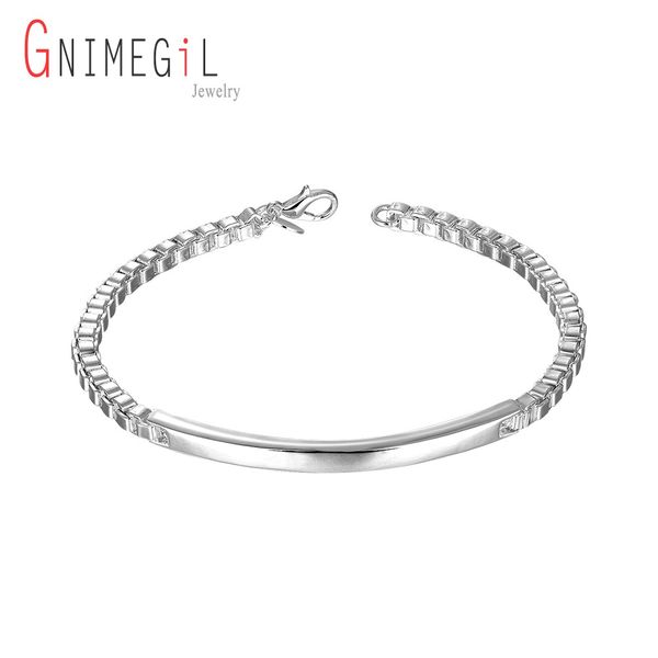 gnimegil silver plated bracelets fashion jewelry for man party birthday gift silver color middle card box chain bracelet jewelry, Black
gnimegil silver plated bracelets fashion jewelry for man party birthday gift silver color middle card box chain bracelet jewelry, Black