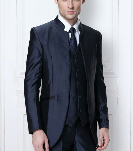 customize stand collar navy blue groom tuxedos excellent groomsman men formal men prom dinner business suit(jacket+pants+tie+vest)no:849, Black;gray
customize stand collar navy blue groom tuxedos excellent groomsman men formal men prom dinner business suit(jacket+pants+tie+vest)no:849, Black;gray