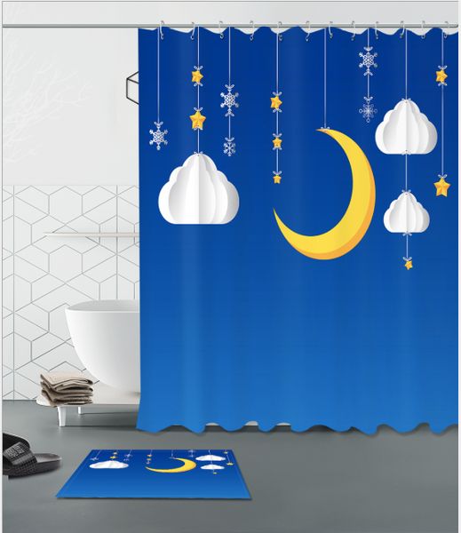 lovely moon 3d pattern print custom waterproof bathroom modern shower curtain polyester fabric bathroom curtain door mat sets
lovely moon 3d pattern print custom waterproof bathroom modern shower curtain polyester fabric bathroom curtain door mat sets