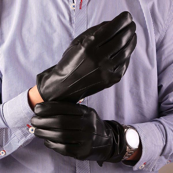fashion men autumn real sheepskin leather gloves wrist solid warm plus velvet warm driving gloves for male mittens ing, Blue;gray
fashion men autumn real sheepskin leather gloves wrist solid warm plus velvet warm driving gloves for male mittens ing, Blue;gray