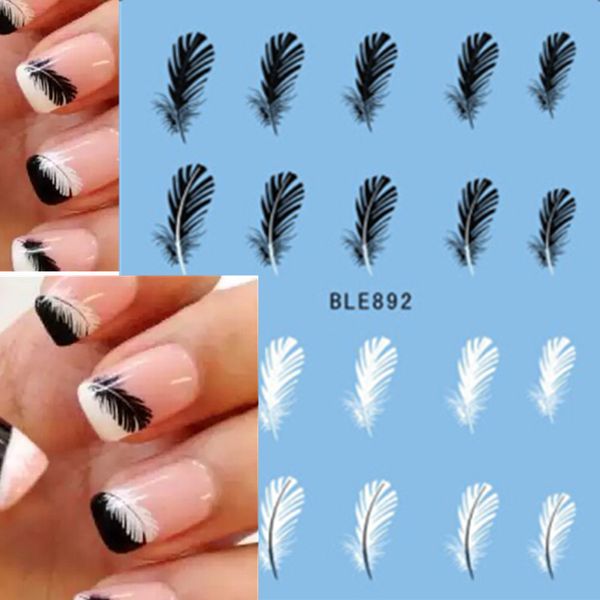 1pcs beautiful black white feather nail art decal stickers fashion tips decoration new women girl watermark nail art trble892
1pcs beautiful black white feather nail art decal stickers fashion tips decoration new women girl watermark nail art trble892