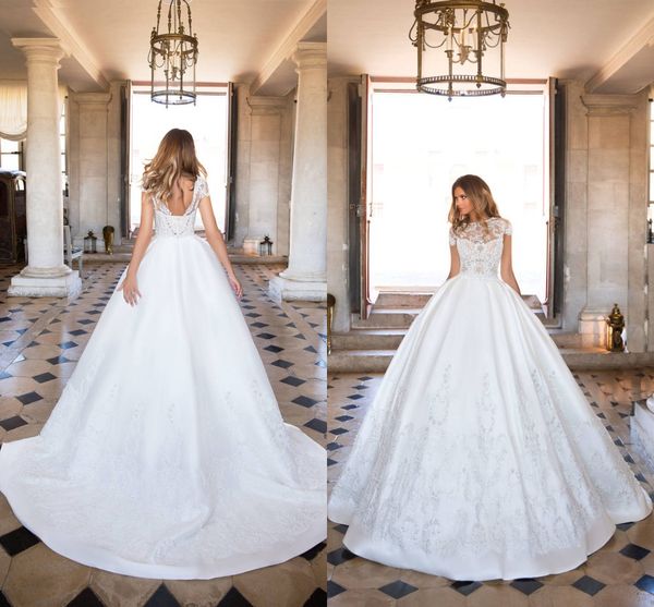 new milla nova lace wedding dresses a line sheer neck backless sweep train bridal gowns backless ball gown dress high quality, White
new milla nova lace wedding dresses a line sheer neck backless sweep train bridal gowns backless ball gown dress high quality, White