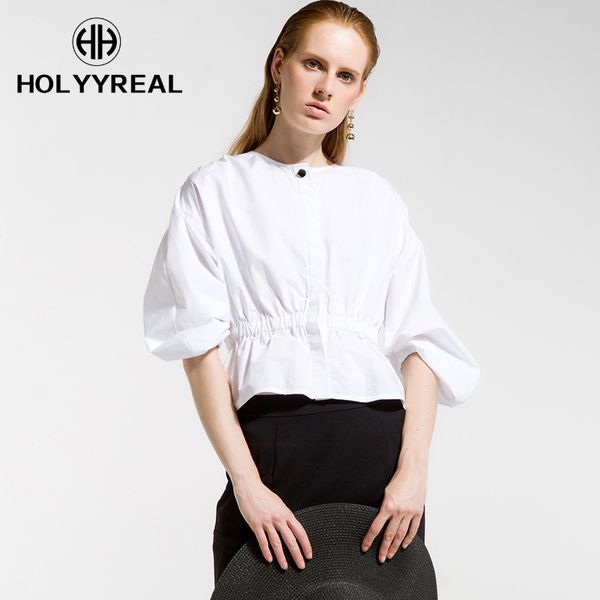 holyyreal 2018 spring new women fashion white blouse three quarter lantern sleeves slim pleated waist shirt for office lady
holyyreal 2018 spring new women fashion white blouse three quarter lantern sleeves slim pleated waist shirt for office lady