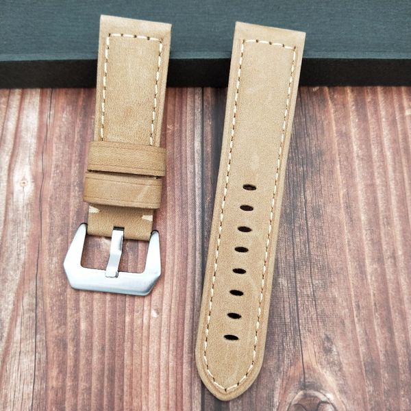 handmand genuine leather watchband lightbrown 24mm watch bracelet silver stainless steel buckle strap for man watch band, Black;brown
handmand genuine leather watchband lightbrown 24mm watch bracelet silver stainless steel buckle strap for man watch band, Black;brown