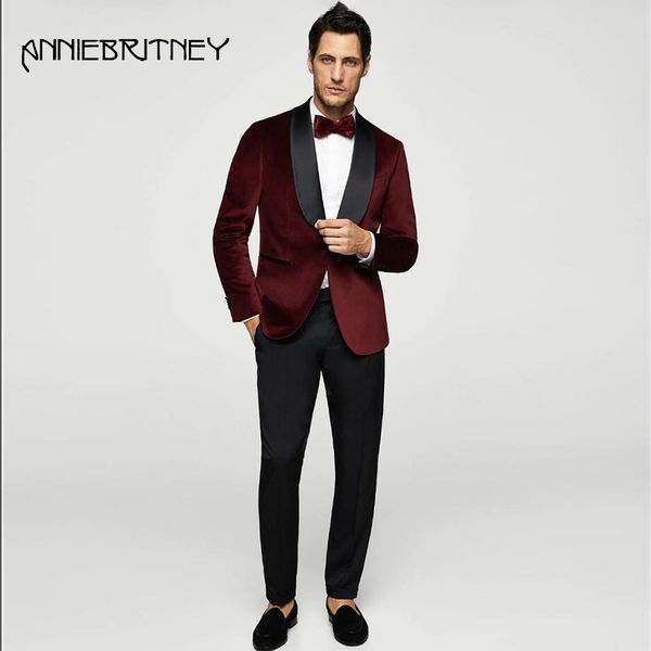 2018 wine red men suit for wedding evening party velvet custom blazer satin shawl lapel classic jacket slim fit formal 2 piece, White;black
2018 wine red men suit for wedding evening party velvet custom blazer satin shawl lapel classic jacket slim fit formal 2 piece, White;black