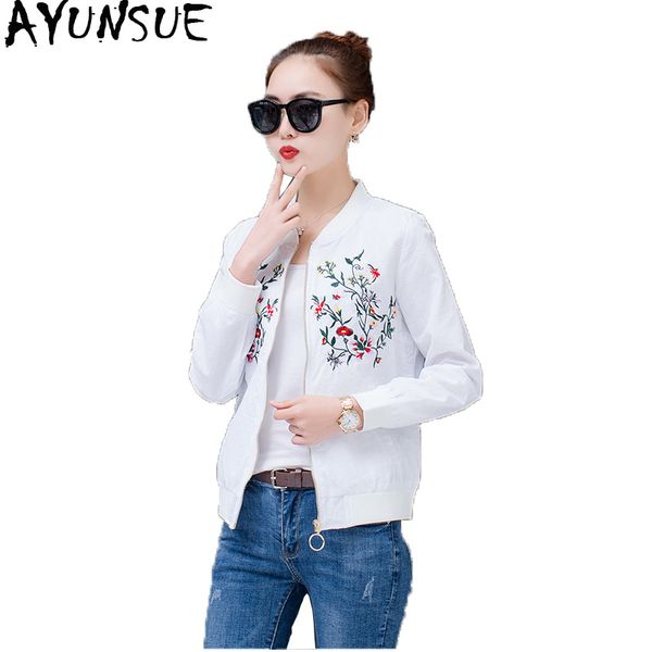 ayunsue female jacket plus size baseball embroidered coat women white black jacket harajuku clothes coats chaqueta mujer kj392, Black;brown
ayunsue female jacket plus size baseball embroidered coat women white black jacket harajuku clothes coats chaqueta mujer kj392, Black;brown