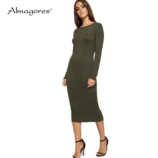 women dress 2018 autumn long bodycon dress female pencil o-neck long sleeve slim dresses cotton casual basic robe femme, White;black
women dress 2018 autumn long bodycon dress female pencil o-neck long sleeve slim dresses cotton casual basic robe femme, White;black