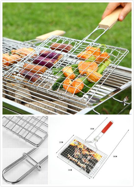 summer outdoor barbecue tools grilled fish clip portable roast hamburger net environment barbecue accessories with wood crank
summer outdoor barbecue tools grilled fish clip portable roast hamburger net environment barbecue accessories with wood crank
