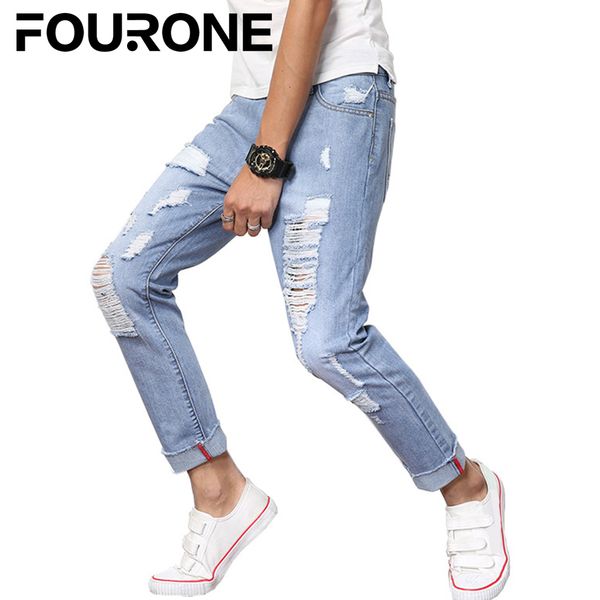 men low waist hole light-colored pants casual jeans large size slim trousers male autumn clothing, Blue
men low waist hole light-colored pants casual jeans large size slim trousers male autumn clothing, Blue