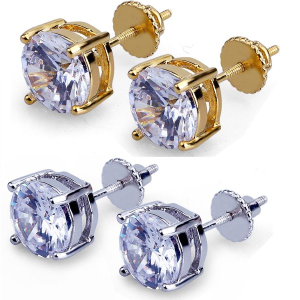 8mm hip hop gold plated round full cz stud earring of mens womens stud earrings with zircon stone women birthday gifts, Golden;silver
8mm hip hop gold plated round full cz stud earring of mens womens stud earrings with zircon stone women birthday gifts, Golden;silver