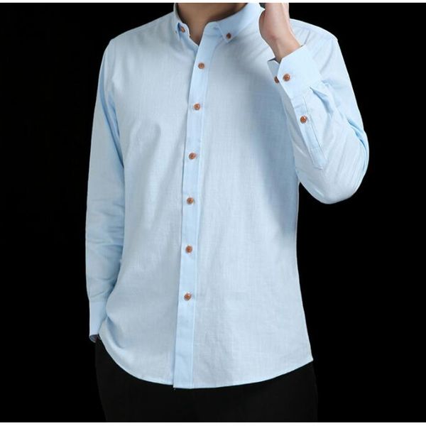 business shirt long sleeve men's cotton and linen no pocket fashion casual slim shirt business wear, White;black
business shirt long sleeve men's cotton and linen no pocket fashion casual slim shirt business wear, White;black
